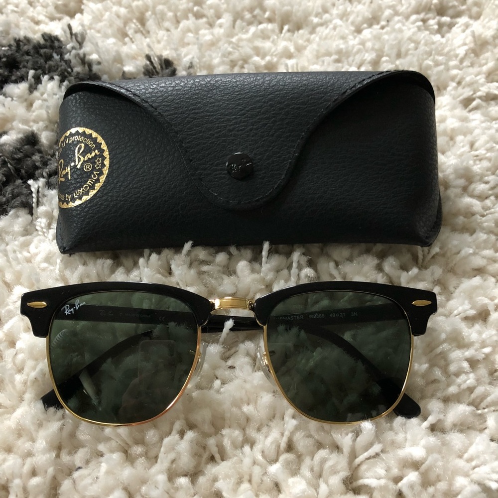 Ray-Ban CLUBMASTER RB3016 Sunglasses BLK/GRN 49mm